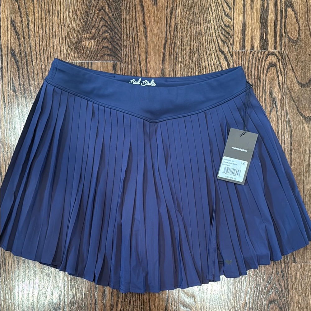 Bad Birdie Navy Blue Pleated Golf Skirt. Size L. NWT
